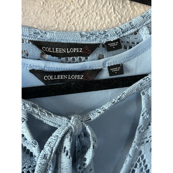 Colleen Lopez Crochet Vacation Maxi Dress with Cami Slip Size L Beach Nautical - Picture 2 of 3